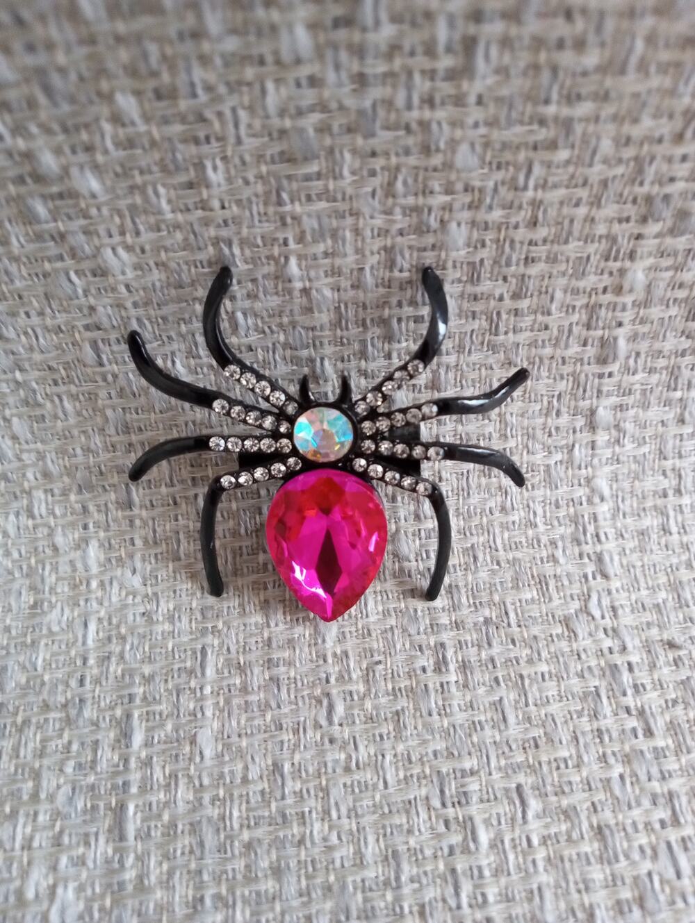 SPARKLING SPIDER BROOCH PIN FUCHSIA 1260-1262